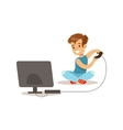boy playing console video games traditional male vector image