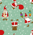 christmas and new year seamless pattern with funny vector image
