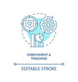 enrichment and tracking turquoise concept icon vector image vector image