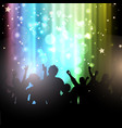 party people on bokeh lights background vector image