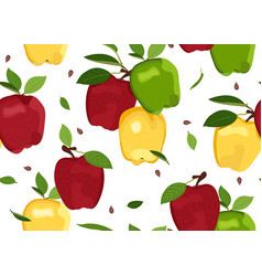 Colorful apples seamless pattern Royalty Free Vector Image