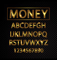gold alphabet letters and numbers isolated vector image