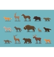 animals icons wild boar bear fox deer horse vector image