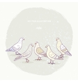 cute pigeons set vector image