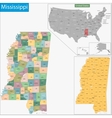 mississippi map vector image