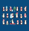 winter penguins cute wild baby characters north vector image vector image