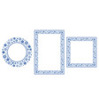 set frames with snowflakes vector image vector image