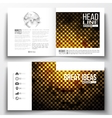 set of square design brochure template abstract vector image