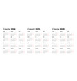 annual calendar template in a minimalist style vector image