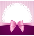 pink background with bow vector image