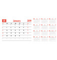 calendar planner 2019 template vector image