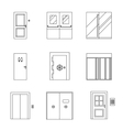 doors line icons vector image