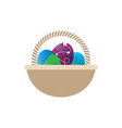 easter egg empty basket vector image