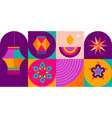 happy diwali festival of light modern geometric vector image