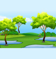 A green nature landscape Royalty Free Vector Image