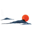 chinese watercolor painting decorations with blue vector image