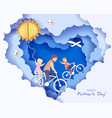 happy fathers day card paper cut style vector image vector image