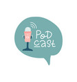 podcast lettering icon with handwritten text vector image vector image