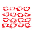 set of symbol brush paint hearts vector image vector image