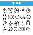 different time clock collection icons set vector image
