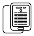 ebook screen icon outline internet mobile vector image vector image
