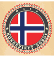 vintage label cards of norway flag vector image