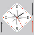 vintage white diamond-shaped watch dial with roses vector image vector image