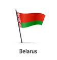 belarus flag on pole infographic element on white vector image vector image