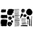 set black paint ink brush strokes brushes vector image