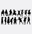 kid little girl dancing silhouettes vector image vector image