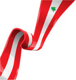 lebanon ribbon flag on white background vector image