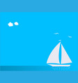 seascape with white sailboat yacht copy space vector image vector image