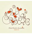 floral hearts vector image vector image