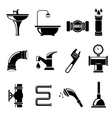plumbing icons vector image vector image