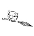 snitch magic ball with wings with witch broom vector image