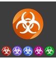 biohazard flat icon badge vector image