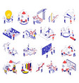 business startup isometric set vector image