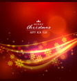 beautiful red christmas background with shiny vector image