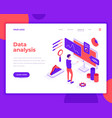 data analysis people and interact with graphs vector image vector image