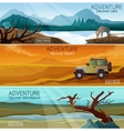 nature landscapes travel flat banners set vector image