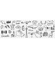 canadian symbols and signs doodle set vector image vector image
