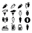 carrot meals - cake juice icons vector image vector image