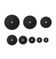 collection realistic black circle plates different vector image vector image