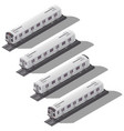 subway cars isometric icon set vector image