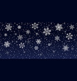 christmas snowflakes on blue background snowfall vector image