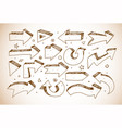 doodle sketch arrows in vintage style vector image