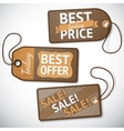 set of retail cardboard sale tags vector image vector image