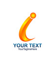 initial letter i logo template colored orange vector image vector image