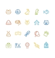 pet outline icon set vector image