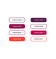 set of modern flat app or game buttons trendy vector image
